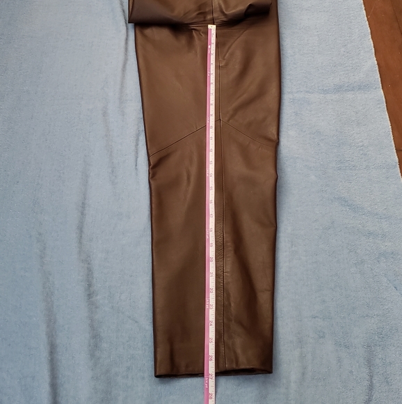 LEATHER Vakko genuine leather pants, coffee/chocolate color. Sz 10 - Picture 11 of 12